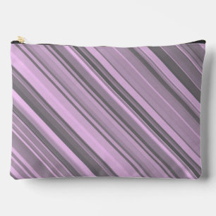 Pochette À Accessoires Rayures Grises Violettes Grandes