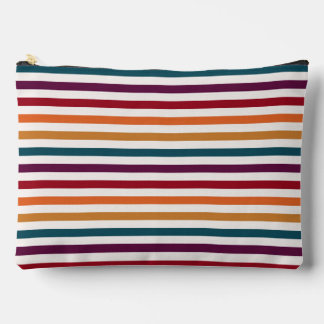Pochette À Accessoires Rayures horizontales multicolores automne rétro