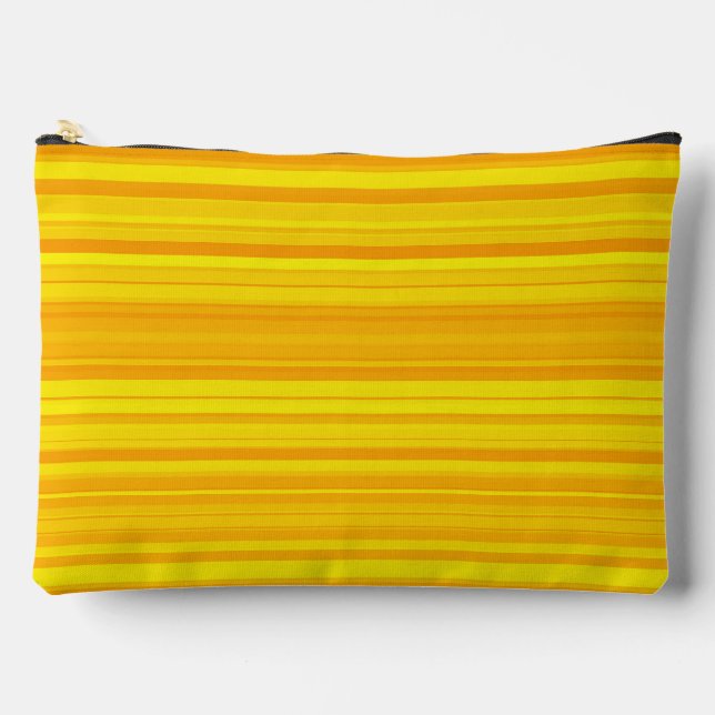 Pochette À Accessoires Rayures Jaune Orange Grandes (Recto)