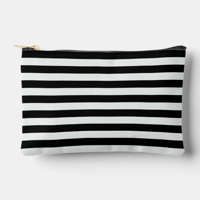 Pochette À Accessoires Rayures noires et blanches par Shirley Taylor (Recto)