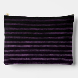 Pochette À Accessoires Rayures ombrées grunge noir et violet