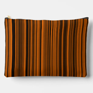 Pochette À Accessoires Rayures orange marron noir grandes