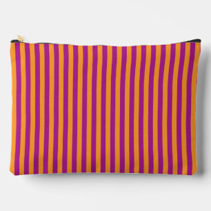 Pochette À Accessoires Rayures orange violet motif sans fin grand