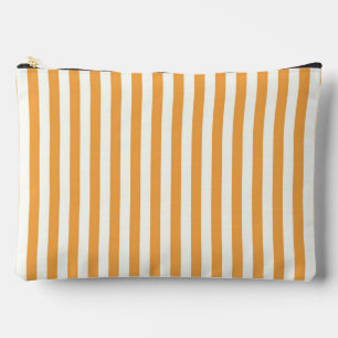 Pochette À Accessoires Rayures verticales orange vif et blanc - esthétiqu