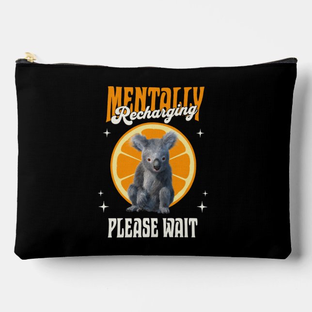 Pochette À Accessoires Recharge mentale Koala Introverti Conception d'hum (Recto)