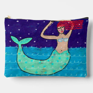 Pochette À Accessoires Red Haired Mermaid Art Abstrait
