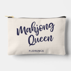 Pochette À Accessoires Reine Mahjong Nom Personnalisé Humour Drôle