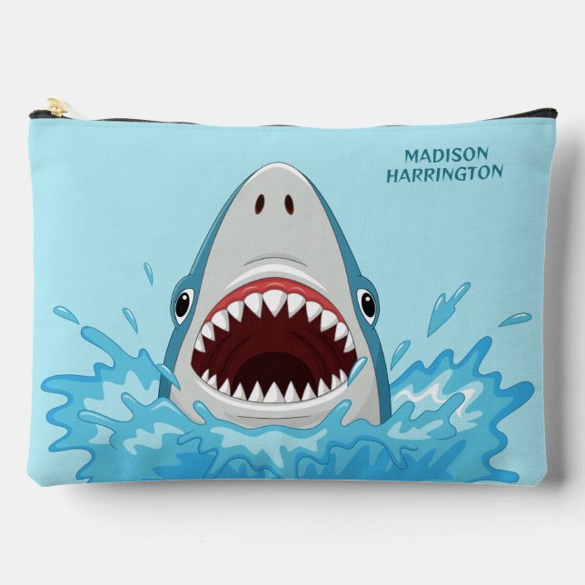 Pochette À Accessoires Requin Cool de nom personnalisé (Recto)