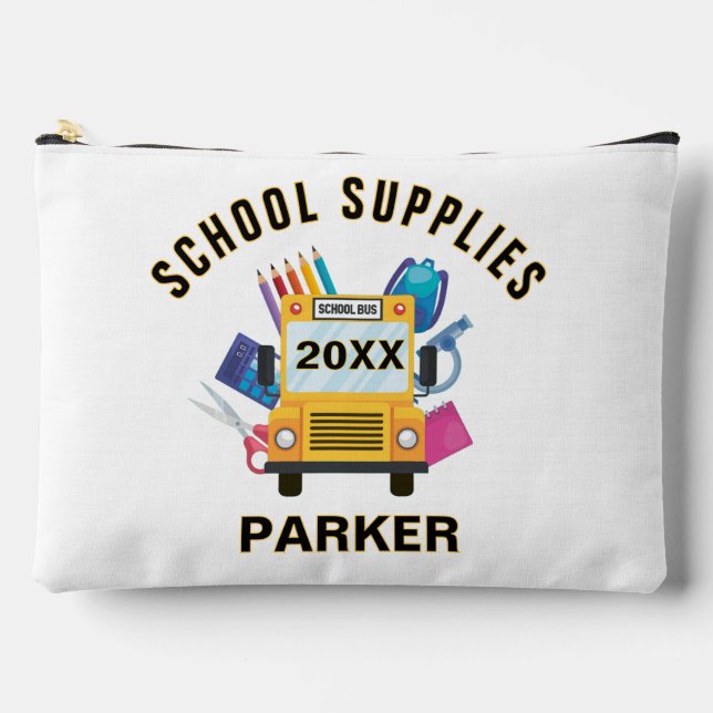 Pochette À Accessoires Retour à l'école Personnalisation personnalisée en (Recto)