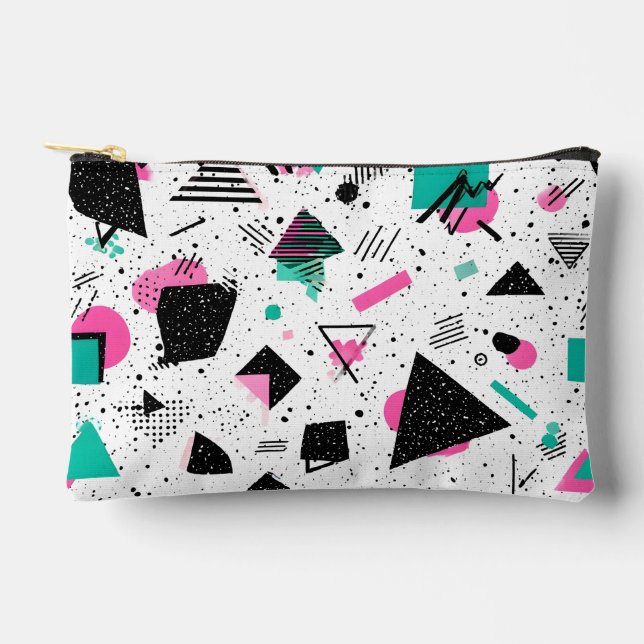 Pochette À Accessoires Retro Memphis Geometric Pattern (Recto)