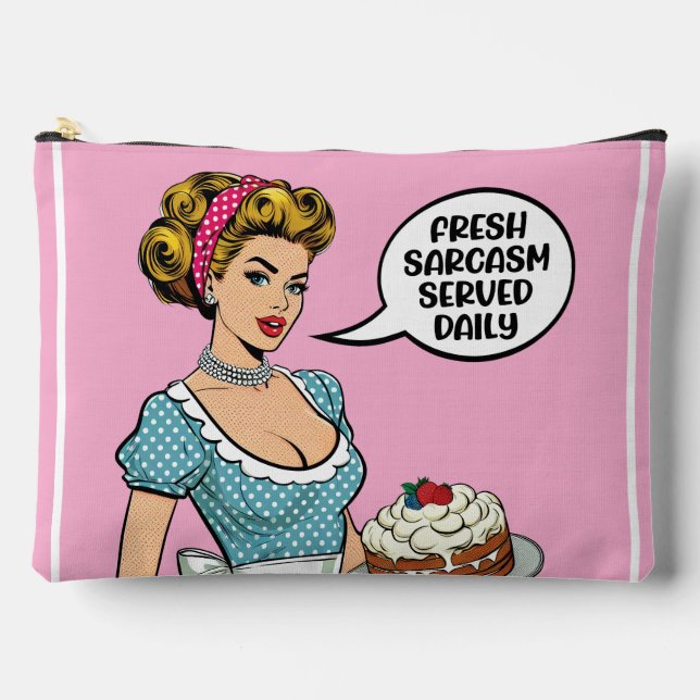 Pochette À Accessoires Retro Pinup_ servi tous les jours (Recto)