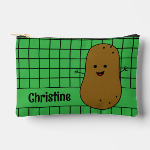 Pochette À Accessoires Rétro, pomme de terre marron, personnalisation ver