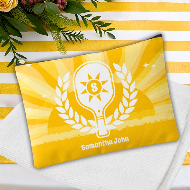 Pochette À Accessoires Retro Sunshine Fête de Mariage Pickleball (Accessory Pouch)
