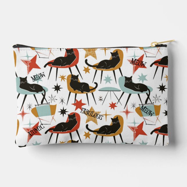 Pochette À Accessoires Retro Swanky Black Cat in Atomic MCM Accessory Bag (Verso)