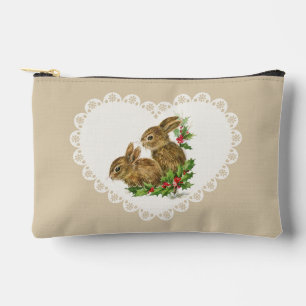Pochette À Accessoires Retro Vintage Coquette Bébé Animaux En vichy lapin