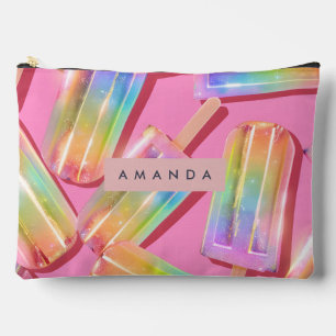 Pochette À Accessoires Rêve de sucette arc-en-ciel pailleté personnalisé