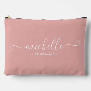 Pochette À Accessoires Rosa minimalista chic personalizada para damas de