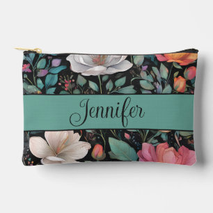 Pochette À Accessoires Rose blanche élégante personnalisée