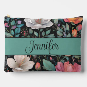 Pochette À Accessoires Rose blanche élégante personnalisée