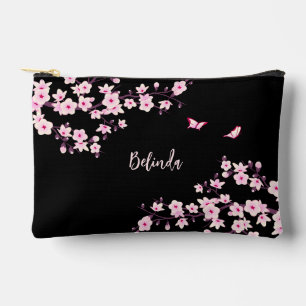 Pochette À Accessoires Rose de Cerisier Rose Noir Monogramme
