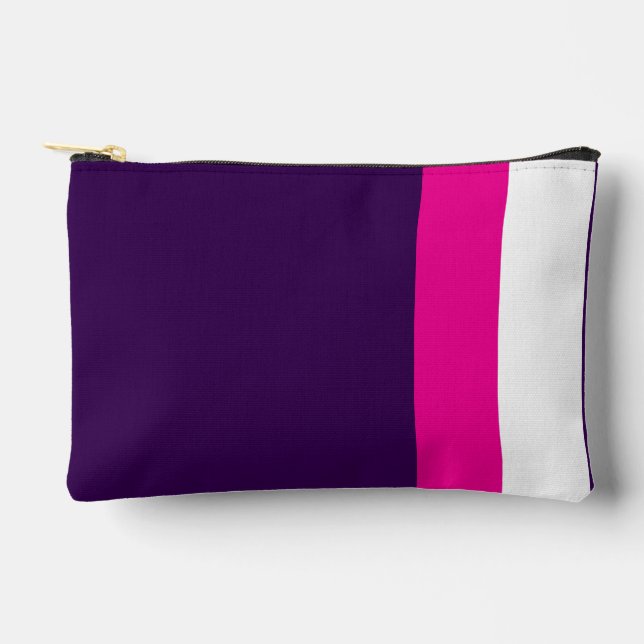 Pochette À Accessoires Rose et blanc sur marine petit (Recto)