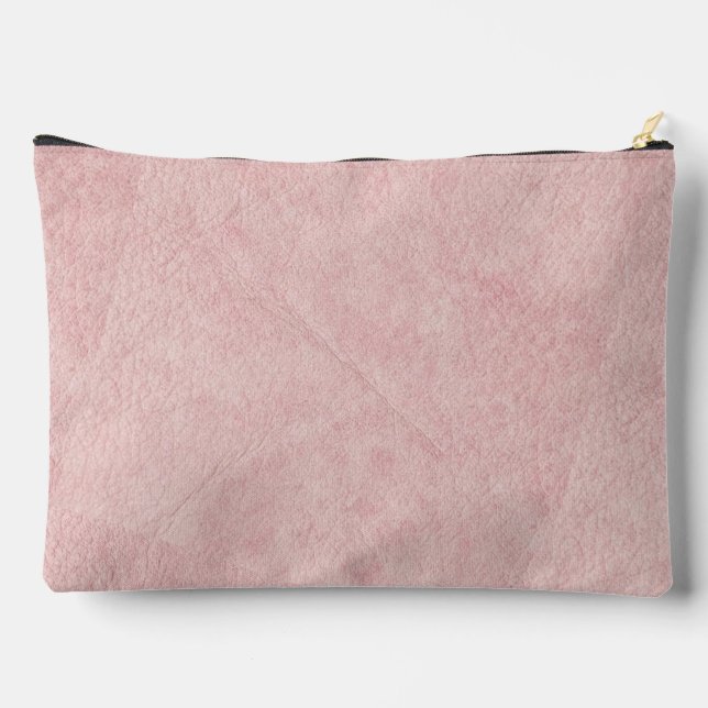 Pochette À Accessoires Rose Pâle Uni Texturé (Verso)