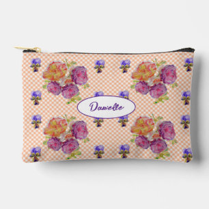 Pochette À Accessoires Rose Roses Fleur floral Shabby Aquarelle Filles