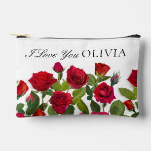Pochette À Accessoires Rose Rouge Moderne Minimaliste Je T'Aime