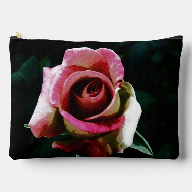Pochette À Accessoires Rose rouge peinte à l'huile (Recto)