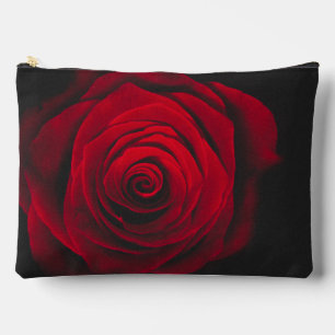 Pochette À Accessoires Rose rouge sur effet vintage arrière - plan noir
