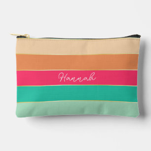 Pochette À Accessoires rose vert personnalisé Couleur de l'été Blocs