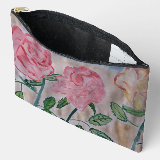 Pochette À Accessoires Roses d'été Abstraits (Ouvrir)