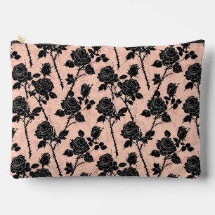 Pochette À Accessoires Roses du cimetière gothique rose et noir
