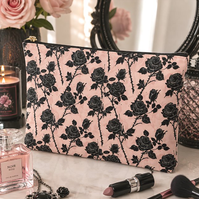 Pochette À Accessoires Roses Florales de Cimetière Rose Gothique (Créateur téléchargé)