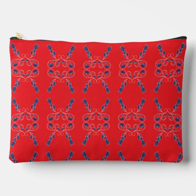 Pochette À Accessoires Rouge et Bleu Grand (Recto)