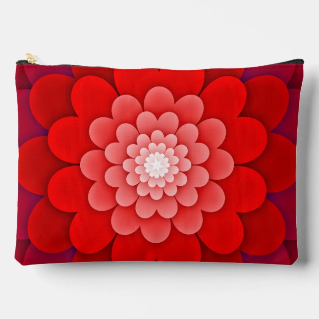 Pochette À Accessoires Rouge Floral Mandala-58566 (Recto)