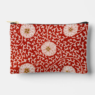 Pochette À Accessoires Rouge Floral Vibrant Ornate Classé Motif