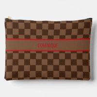 Rouge Luxe avec Damier Marron