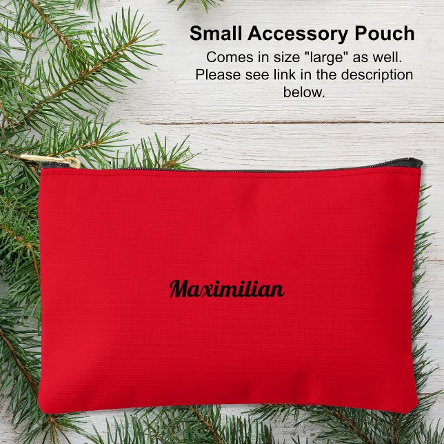 Pochette À Accessoires Rouge - Petite poche d'accessoires solide (Small Accessory Pouch - Red - Solid by Leapfroglisics Shop)