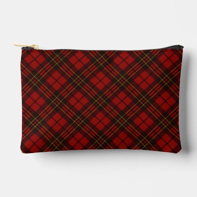 Pochette À Accessoires Rouge tartan plaid hiver élégant motif (Recto)