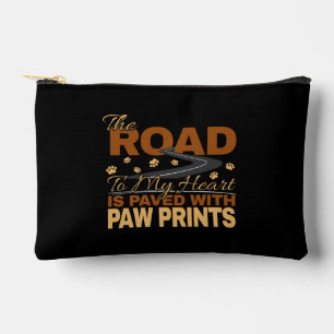 Pochette À Accessoires Route vers mon cœur pavée d'empreintes de pattes A