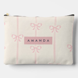 Pochette À Accessoires Ruban à nœud rose personnalisé Coquette