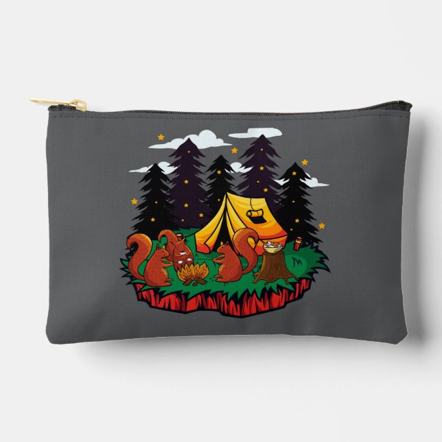 Pochette À Accessoires S’more de plaisir avec cet écureuil de camping (Recto)