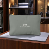 Sage Green Simple Minimaliste Monogramme et nom