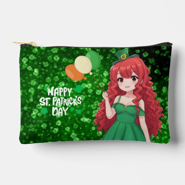 Pochette À Accessoires Saint Patrick's day mignonne, classe d'anime irlan (Recto)