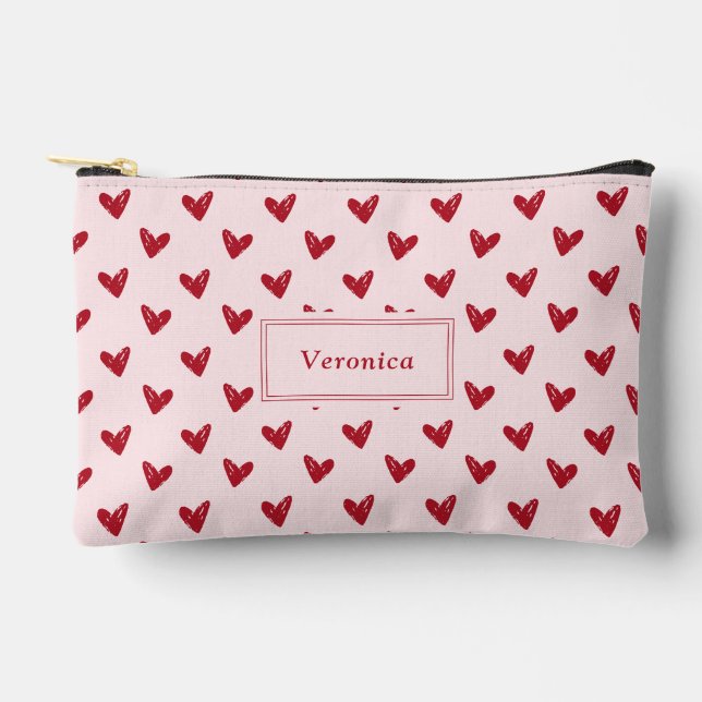 Pochette À Accessoires Saint Valentin au coeur rouge (Recto)