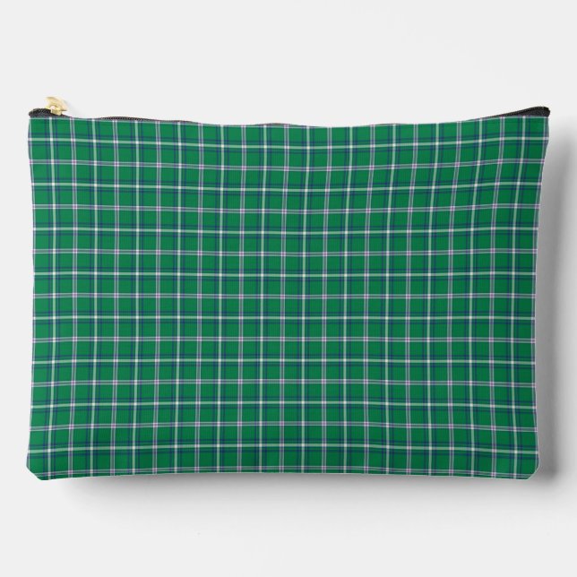Pochette À Accessoires Salem vert et blanc à carreaux (Recto)