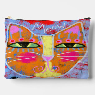 Pochette À Accessoires Salut ! Visage de chat d'art Abstrait