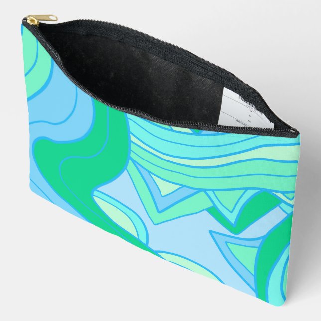 Pochette À Accessoires Sarcelle Groovy (Ouvrir)