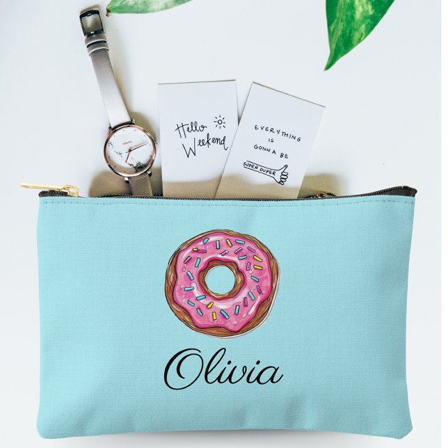 Pochette À Accessoires Saupoudrer la fille sucrée Donut (Créateur téléchargé)